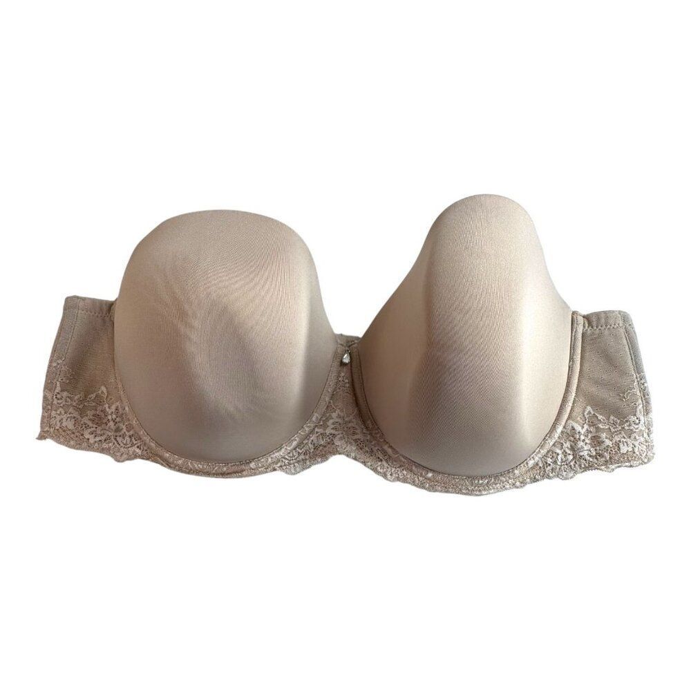 Lace Underwire Bra 46C Beige Torrid Strapless Convertible Push-Up Tan Nude